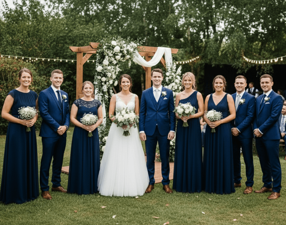 Guests capturing memories on their phones at a wedding